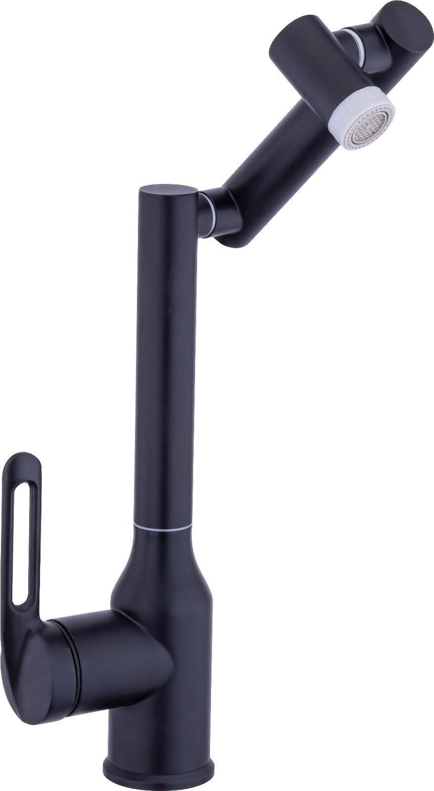 CROMEART BLACK (SİYAH) LAVABO BATARYASI 360 DERECE DÖNERLİ